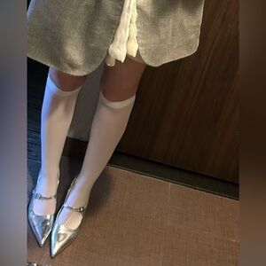 Silver Party Pump Kitten Heels